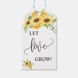 Let Love Grow plant gift sunflowers wedding Gift Tags