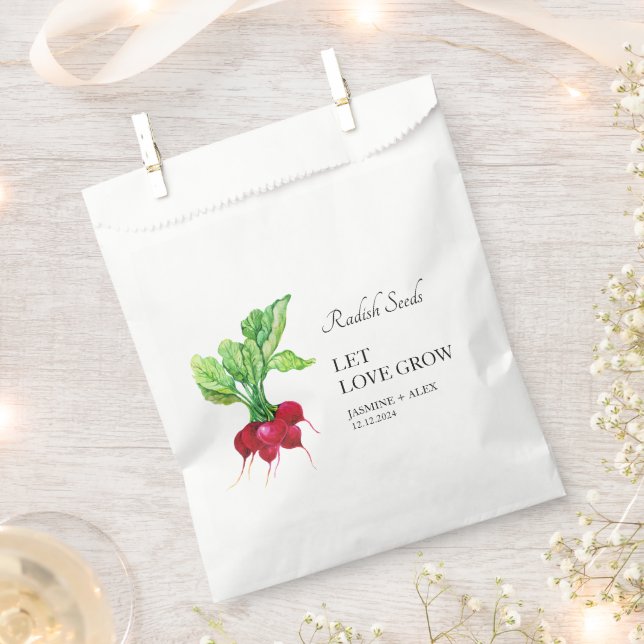 Let Love Grow | Radish Seed Wedding Favour Bag (Clipped)