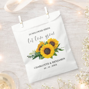 Let Love Grow Rustic Sunflower Seed Wedding  Favour Bags