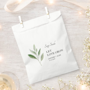 Let Love Grow Sage Seed Wedding Favour Bag