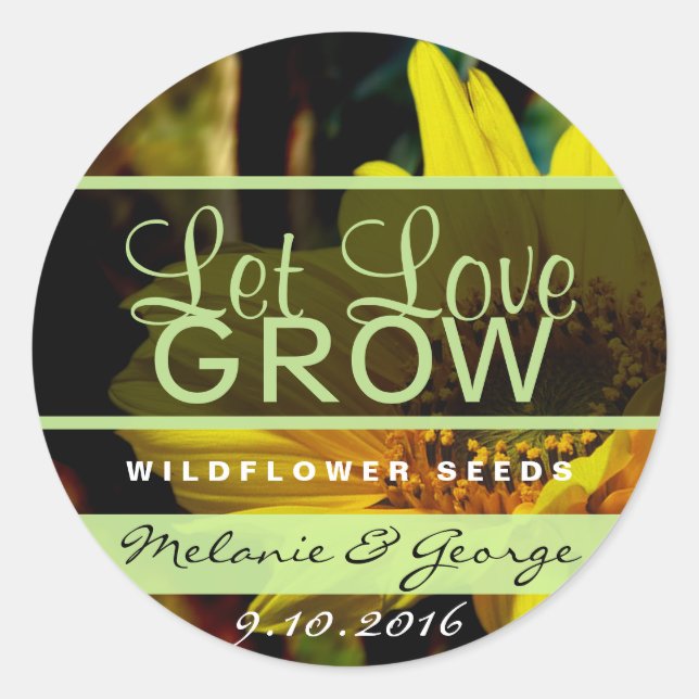 Let Love Grow Sunflower Stickers (Front)