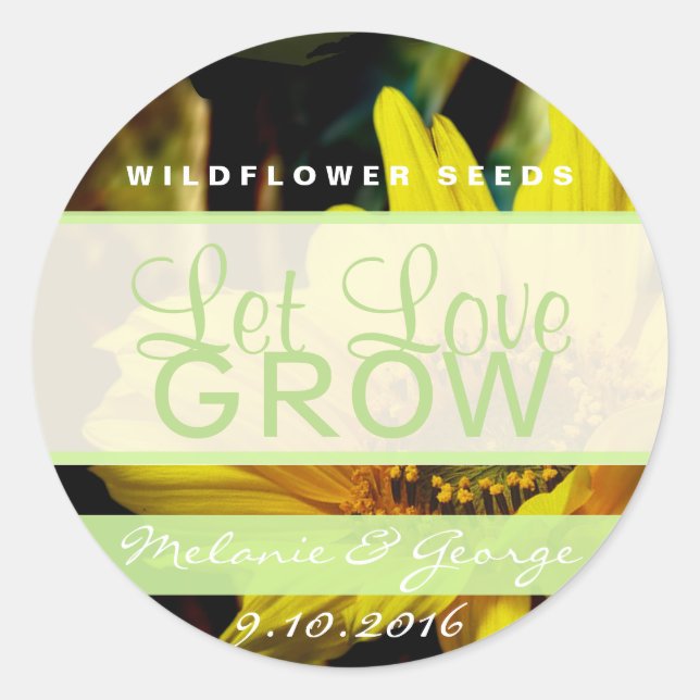 Let Love Grow Sunflower Stickers (Front)