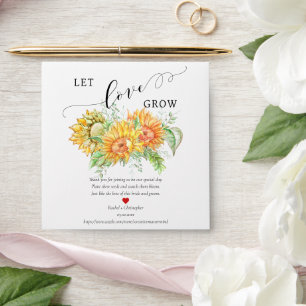 Let Love Grow Sunflower Wedding Favour Seed Packet Envelope