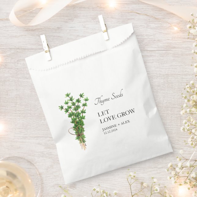 Let Love Grow | Thyme Seed Wedding Favour Bag (Clipped)