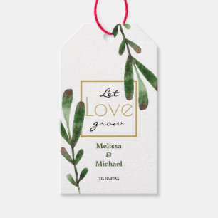 Let Love Grow Tropical Wedding Gift Tags