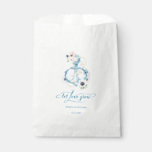 Let Love Grow Watercolor Floral Anchor Wedding Favour Bags