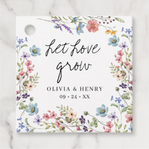 Let Love Grow Watercolor Wildflower Favour Tags