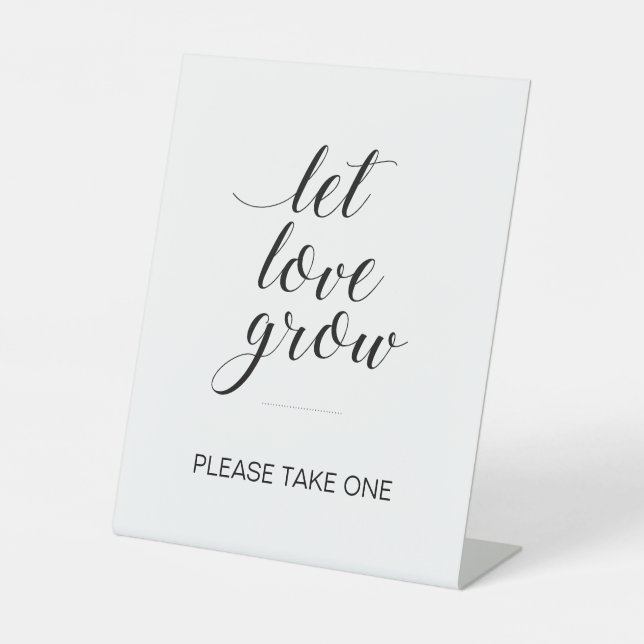 Let Love Grow Wedding Botanical Favours Pedestal Sign (Front)
