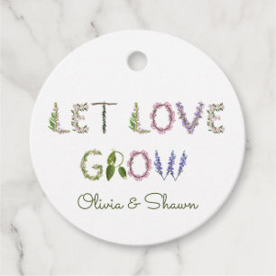 Let love grow Wedding Bridal Flower Seeds Favour Tags