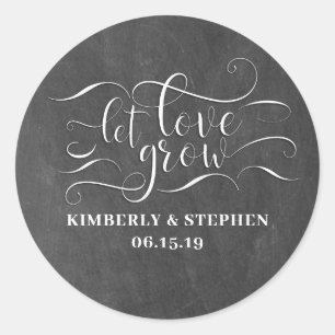 Let Love Grow Wedding Classic Round Sticker