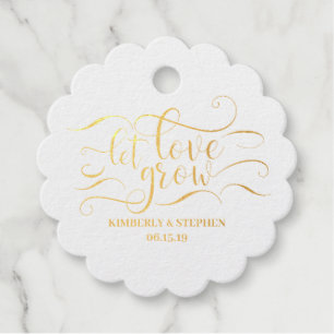 Let Love Grow Wedding Favour Tags