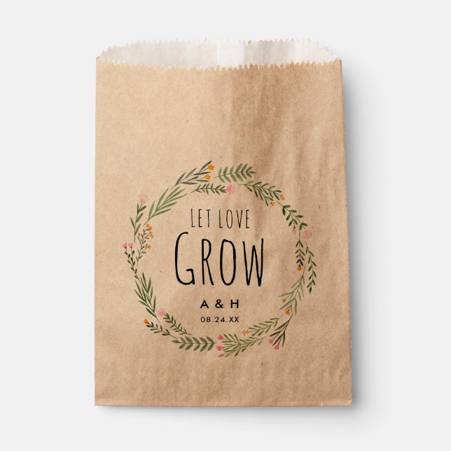 Let Love Grow Wedding Seed Favour Packet Favour Ba Favour Bags (Front)