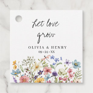 Let Love Grow Wildflower Wedding Favor Tags
