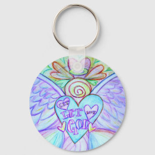 Let Love Let God Guardian Angel Keychain