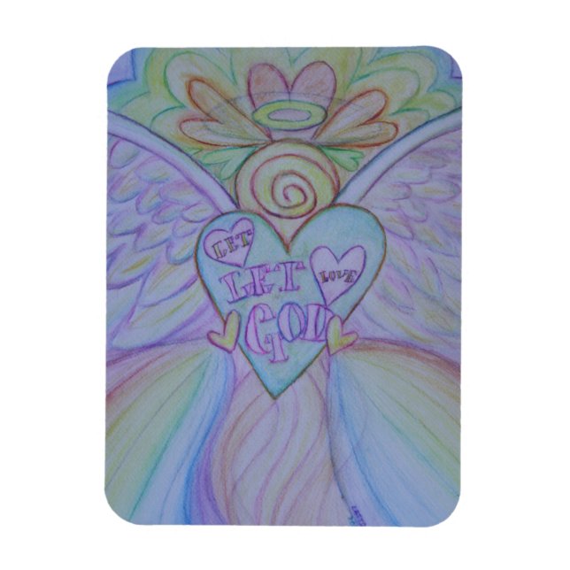 Let Love, Let God Rainbow Angel Magnet (Vertical)