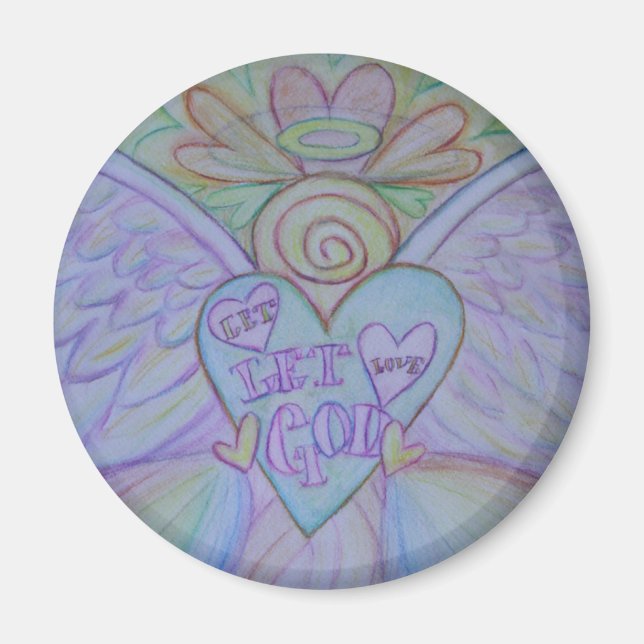 Let Love, Let God Rainbow Angel Magnet (Front)