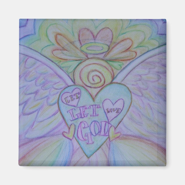 Let Love, Let God Rainbow Angel Magnet (Front)