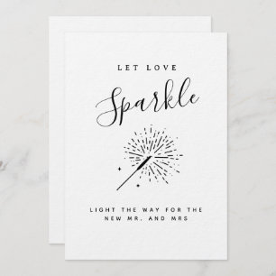 Let Love Sparkle Modern Minimalist Wedding Invitation