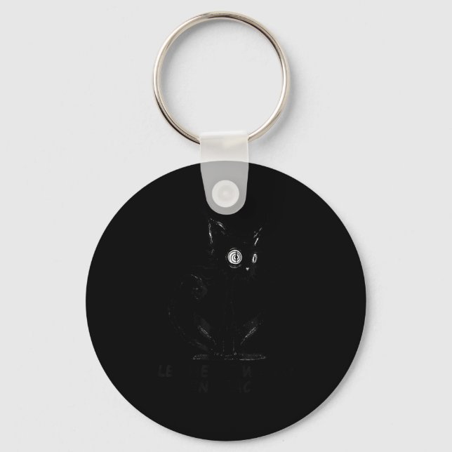 Let Me Be Weird In Peace Black Cat Graphic  Key Ring (Front)