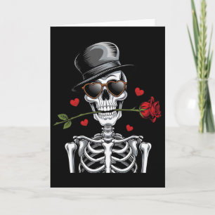 Let Me Be Your Valentine's Day Skull, And Roses -  Card