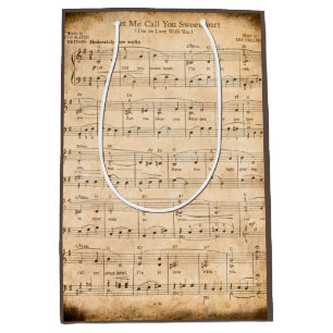 Let Me Call You Sweetheart Sheet Music Valentine Medium Gift Bag