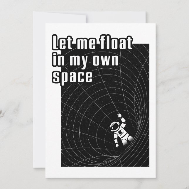 Let me float in my own space invitation (Front)