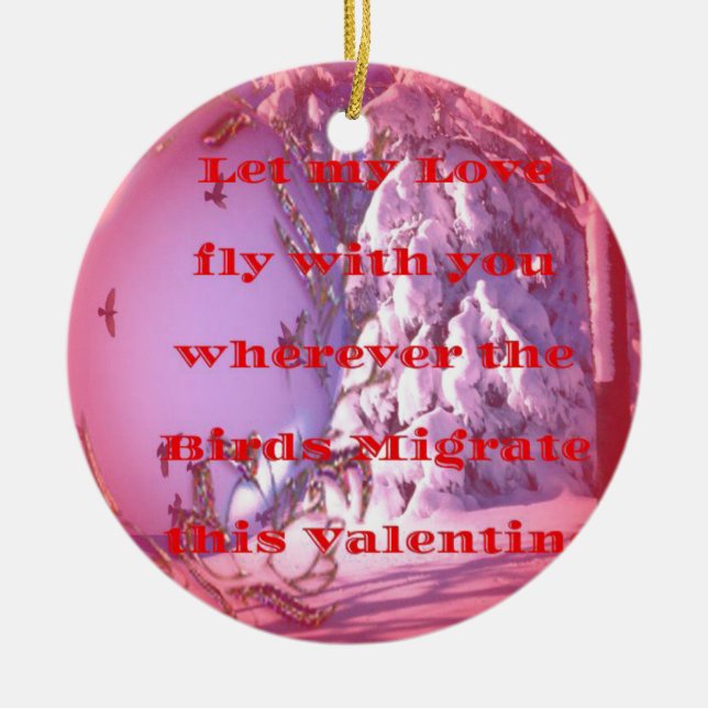 Let me fly with you to valentine.png ceramic tree decoration (Front)