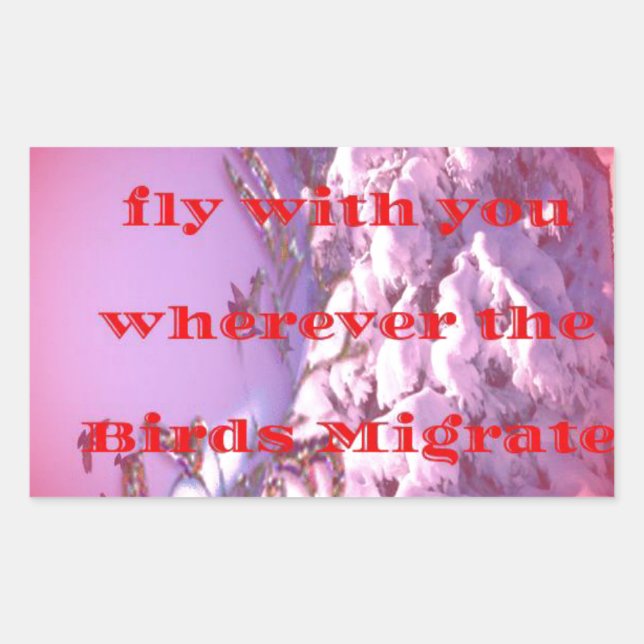 Let me fly with you to valentine.png rectangular sticker (Front)