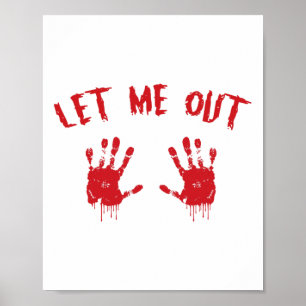 Let Me Out Bloody Hand Print Pregnant Halloween Co