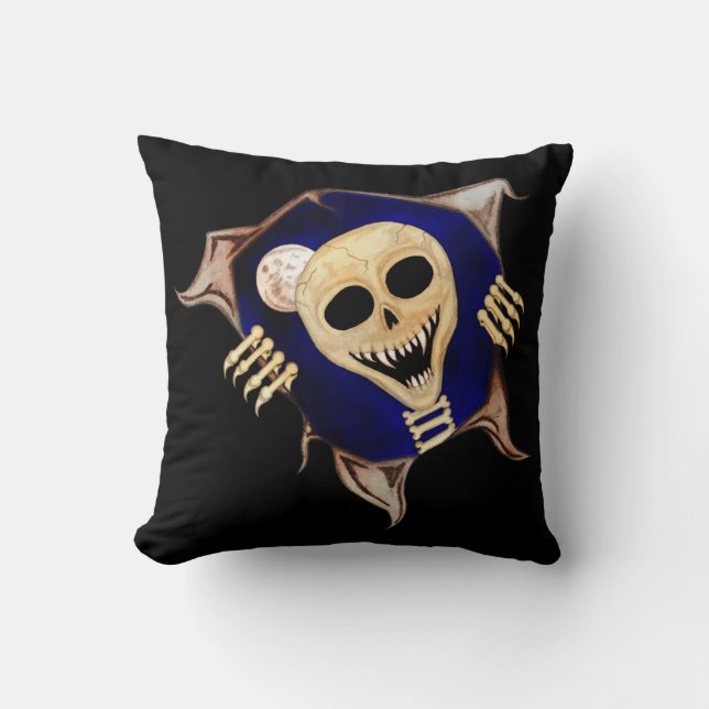 Let Me Out (Escaping Skeleton) Cushion (Front)