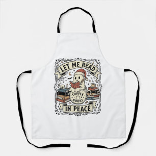 Let Me Read In Peace Ghost Book Lover Halloween De Apron