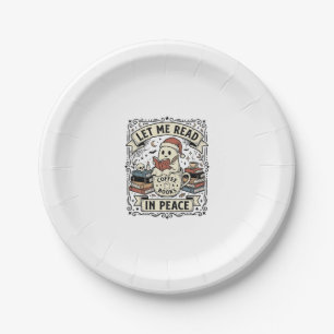 Let Me Read In Peace Ghost Book Lover Halloween De Paper Plate