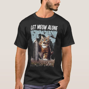 Let Meow Alone Men Black T-Shirt