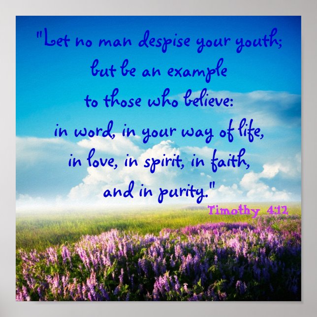 Let No Man Despise Your Youth (Tim 4:12) Purity Poster (Front)