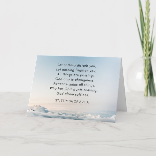 Let Nothing Disturb You - St. Teresa of Avila Quot Thank You Card (Front)