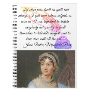 “Let other pens dwell on" Jane Austen quote Notebook