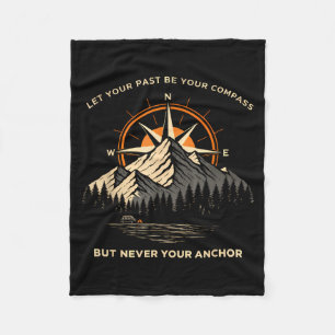 Let past be compass skull anchor motivational quot fleece blanket