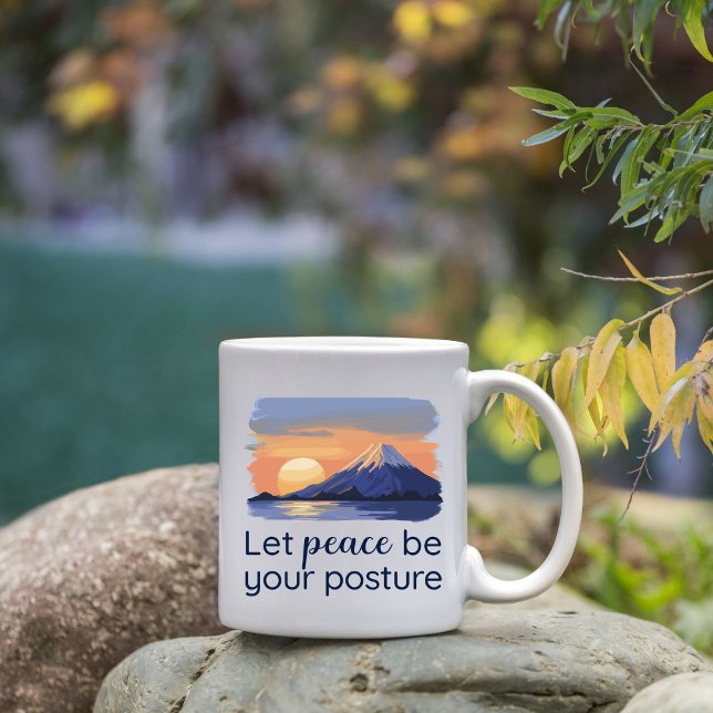 Let Peace Be Your Posture Mountain Sunset  Coffee Mug (Creator Uploaded)