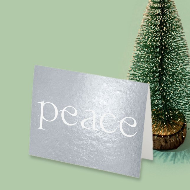 let peace shine foil holiday card (let peace shine foil simple elegant typography holiday card)
