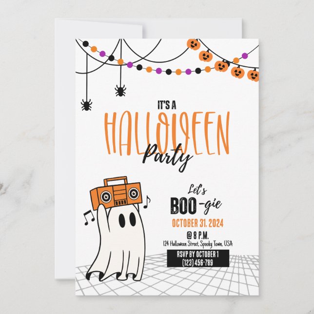 Let’s Boo-gie Halloween Party Invitation (Front)