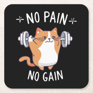 Let s Build Some Muscle! Gym Time! Square Paper Coaster