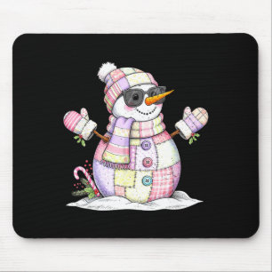 Let’s Chill Snowman Christmas Coffee Cute Holiday Mouse Pad