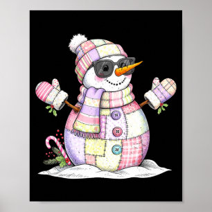 Let’s Chill Snowman Christmas Coffee Cute Holiday  Poster