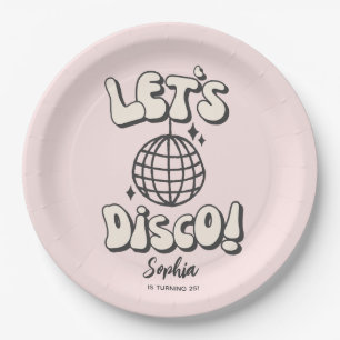 Let’s Disco Birthday Party Pink Paper Plate