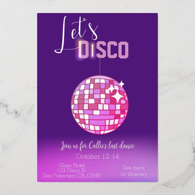 Let’s Disco Neon Bachelorette  (Front)