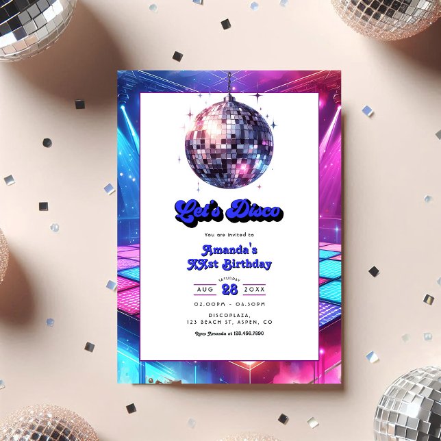 Let’s Disco Retro Birthday Party Invitation (Let’s Disco Retro Birthday Party Invitation)
