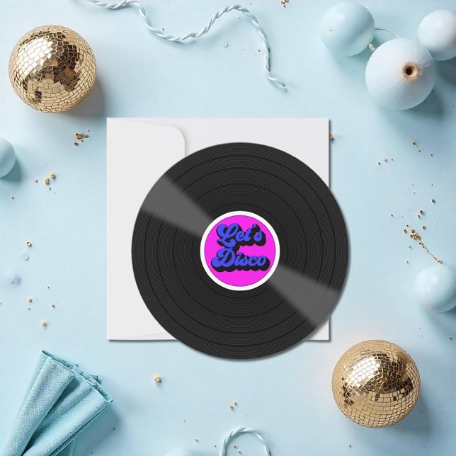 "Let’s Disco" Vinyl Record Birthday Party Invitation ("Let’s Disco" Vinyl Record Birthday Party Invitation)