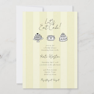 Let’s Eat Cake Bridal Shower Coquette Design Invitation