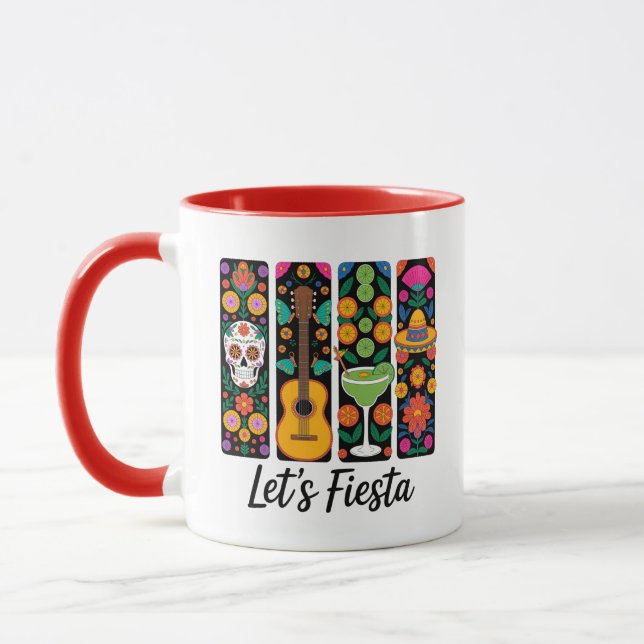 Let’s Fiesta Cinco De Mayo Mug – Colourful Mexican (Left)