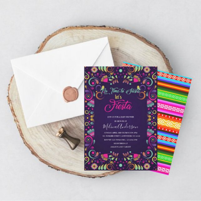 Let`s Fiesta watercolor baby shower Invitation (Creator Uploaded)